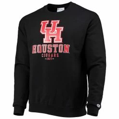 Men's Champion Black Houston Cougars Team Stack Powerblend Pullover Sweatshirt -Champion shop unnamed file 6980