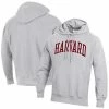 Men's Champion Heathered Gray Harvard Crimson Team Arch Reverse Weave Pullover Hoodie -Champion shop unnamed file 6996