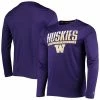 Men's Champion Purple Washington Huskies Wordmark Slash Long Sleeve T-Shirt -Champion shop unnamed file 7037