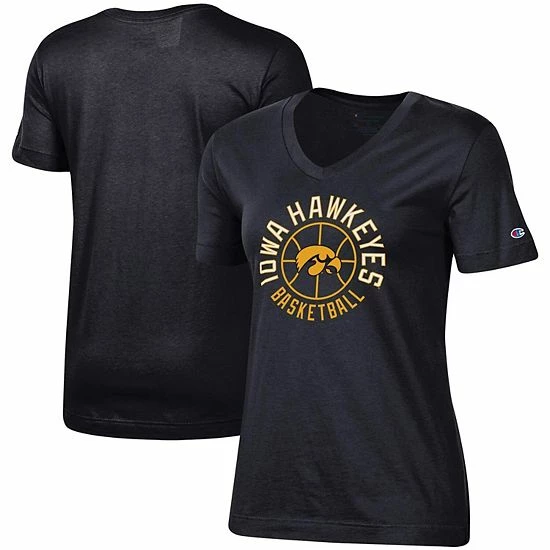 Women's Champion Black Iowa Hawkeyes Basketball V-Neck T-Shirt Women's Champion Black Iowa Hawkeyes Basketball V-Neck T-Shirt -Champion shop unnamed file 7137