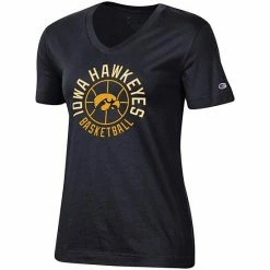 Women's Champion Black Iowa Hawkeyes Basketball V-Neck T-Shirt 4 Women's Champion Black Iowa Hawkeyes Basketball V-Neck T-Shirt -Champion shop unnamed file 7139