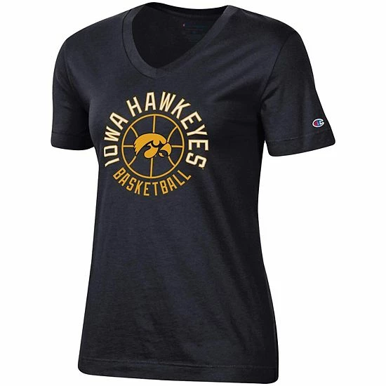 Women's Champion Black Iowa Hawkeyes Basketball V-Neck T-Shirt Women's Champion Black Iowa Hawkeyes Basketball V-Neck T-Shirt -Champion shop unnamed file 7139