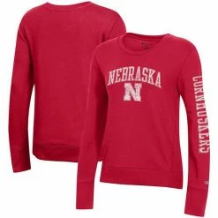 Women's Champion® Red Nebraska Huskers University 2.0 Fleece Crewneck Sweatshirt