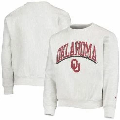 Youth Champion Heathered Gray Oklahoma Sooners Reverse Weave Pullover Sweatshirt