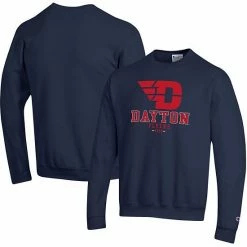 Men's Champion Navy Dayton Flyers Team Stack Powerblend Pullover Sweatshirt 3 Men's Champion Navy Dayton Flyers Team Stack Powerblend Pullover Sweatshirt -Champion shop unnamed file 7247