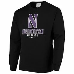 Men's Champion Black Northwestern Wildcats Team Stack Powerblend Pullover Sweatshirt -Champion shop unnamed file 7344