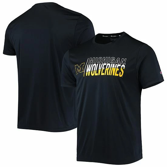 Men's Champion Navy Michigan Wolverines Slash Stack T-Shirt Men's Champion Navy Michigan Wolverines Slash Stack T-Shirt -Champion shop unnamed file 7389
