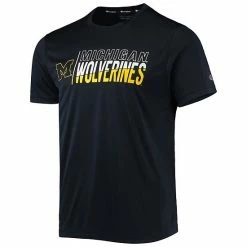 Men's Champion Navy Michigan Wolverines Slash Stack T-Shirt 3 Men's Champion Navy Michigan Wolverines Slash Stack T-Shirt -Champion shop unnamed file 7390