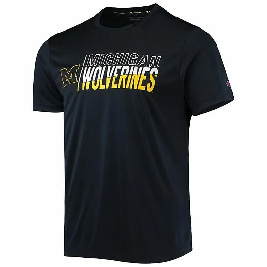 Men's Champion Navy Michigan Wolverines Slash Stack T-Shirt Men's Champion Navy Michigan Wolverines Slash Stack T-Shirt -Champion shop unnamed file 7390