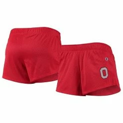 Women's Champion Scarlet Ohio State Buckeyes Logo Mesh Shorts