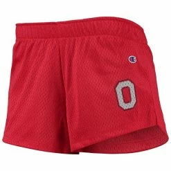 Women's Champion Scarlet Ohio State Buckeyes Logo Mesh Shorts -Champion shop unnamed file 7430