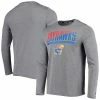 Men's Champion Gray Kansas Jayhawks Wordmark Slash Long Sleeve T-Shirt -Champion shop unnamed file 7432