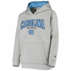 Youth Champion Heathered Charcoal North Carolina Tar Heels Field Day Stretched Text Pullover Hoodie -Champion shop unnamed file 7473