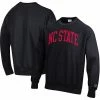 Men's Champion Black NC State Wolfpack Arch Reverse Weave Pullover Sweatshirt -Champion shop unnamed file 7475