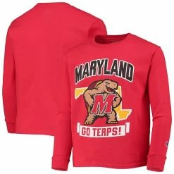 Youth Champion Red Maryland Terrapins Strong Mascot Team T-Shirt