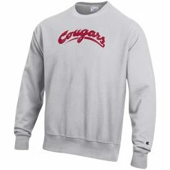 Men's Champion Heathered Gray Washington State Cougars Vault Logo Reverse Weave Pullover Sweatshirt -Champion shop unnamed file 7495