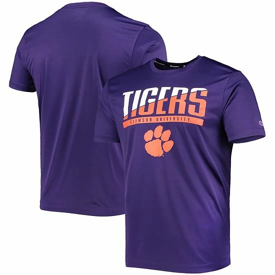 Men's Champion Purple Clemson Tigers Wordmark Slash T-Shirt Men's Champion Purple Clemson Tigers Wordmark Slash T-Shirt -Champion shop unnamed file 7502
