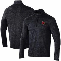 Men's Champion Heathered Black Louisville Cardinals Field Day Team Quarter-Zip Jacket