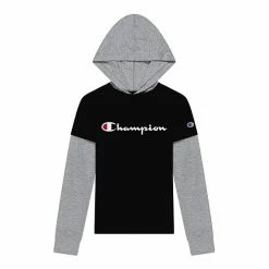 Boys 8-20 Champion® Script Hooded Tee Red Black -Champion shop unnamed file 753