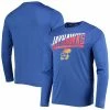Men's Champion Royal Kansas Jayhawks Wordmark Slash Long Sleeve T-Shirt -Champion shop unnamed file 7543