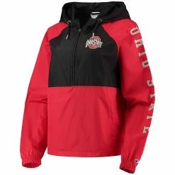 Champion Women's Scarlet/Black Ohio State Buckeyes Colorblocked Packable Raglan Half-Zip Hoodie Jacket 4 Champion Women's Scarlet/Black Ohio State Buckeyes Colorblocked Packable Raglan Half-Zip Hoodie Jacket -Champion shop unnamed file 7552