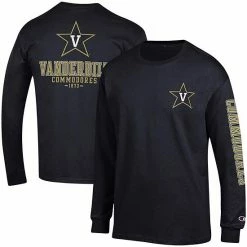 Men's Champion Black Vanderbilt Commodores Team Stack Long Sleeve T-Shirt -Champion shop unnamed file 7588
