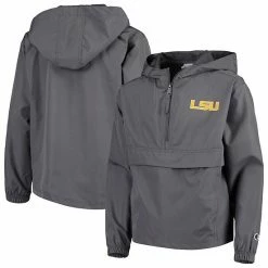 Youth Champion Graphite LSU Tigers Pack & Go Windbreaker Jacket
