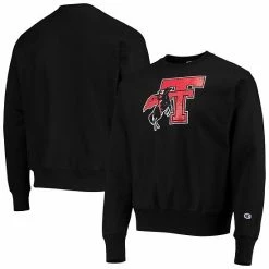 Men's Champion Black Texas Tech Red Raiders Vault Logo Reverse Weave Pullover Sweatshirt -Champion shop unnamed file 7645