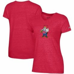 Women's Champion Scarlet Nebraska Huskers Vault Logo V-Neck Tri-Blend T-Shirt