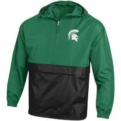 Men's Champion Green Michigan State Spartans Colorblock Packable Half-Zip Jacket 4 Men's Champion Green Michigan State Spartans Colorblock Packable Half-Zip Jacket -Champion shop unnamed file 7676