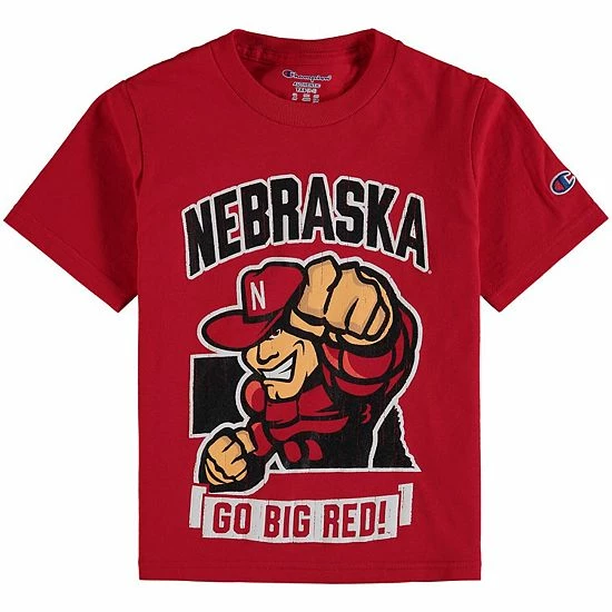 Youth Champion Scarlet Nebraska Huskers Strong Mascot T-Shirt Youth Champion Scarlet Nebraska Huskers Strong Mascot T-Shirt -Champion shop unnamed file 7685