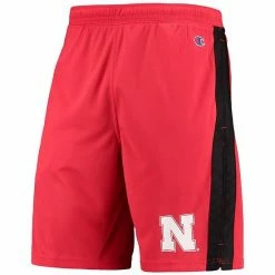Men's Champion Scarlet Nebraska Huskers Side Stripe Shorts -Champion shop unnamed file 7697