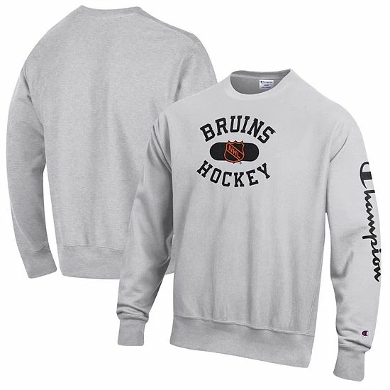 Men's Champion Heathered Gray Boston Bruins Reverse Weave Pullover Sweatshirt Men's Champion Heathered Gray Boston Bruins Reverse Weave Pullover Sweatshirt -Champion shop unnamed file 7703