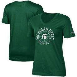 Women's Champion Green Michigan State Spartans Basketball V-Neck T-Shirt