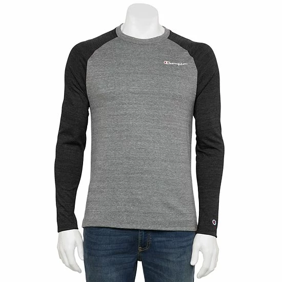 Men's Champion® Powerblend Raglan Tee Grey Valiant Blue Men's Champion® Powerblend Raglan Tee Grey Valiant Blue -Champion shop unnamed file 776
