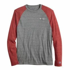 Men's Champion® Powerblend Raglan Tee Grey Valiant Blue 4 Men's Champion® Powerblend Raglan Tee Grey Valiant Blue -Champion shop unnamed file 778