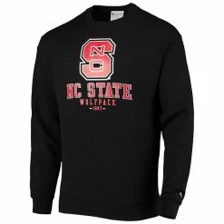 Men's Champion Black NC State Wolfpack Team Stack Powerblend Pullover Sweatshirt -Champion shop unnamed file 7781