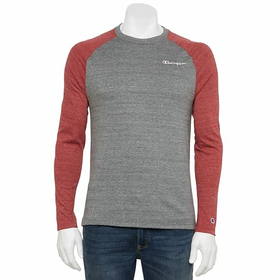 Men's Champion® Powerblend Raglan Tee Grey Valiant Blue Men's Champion® Powerblend Raglan Tee Grey Valiant Blue -Champion shop unnamed file 780
