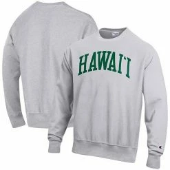 Men's Champion Heathered Gray Hawaii Warriors Arch Reverse Weave Pullover Sweatshirt 3 Men's Champion Heathered Gray Hawaii Warriors Arch Reverse Weave Pullover Sweatshirt -Champion shop unnamed file 7886