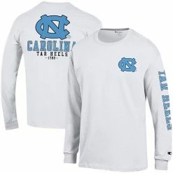 Men's Champion White North Carolina Tar Heels Team Stack Long Sleeve T-Shirt -Champion shop unnamed file 7890