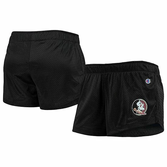 Women's Champion Black Florida State Seminoles Logo Mesh Shorts 3 Women's Champion Black Florida State Seminoles Logo Mesh Shorts