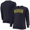 Men's Champion Navy Michigan Wolverines Big & Tall Reverse Weave Fleece Crewneck Pullover Sweatshirt -Champion shop unnamed file 7912