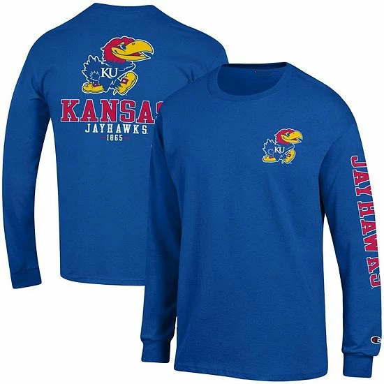 Men's Champion Royal Kansas Jayhawks Team Stack Long Sleeve T-Shirt Men's Champion Royal Kansas Jayhawks Team Stack Long Sleeve T-Shirt -Champion shop unnamed file 7966