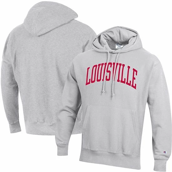 Men's Champion Heathered Gray Louisville Cardinals Team Arch Reverse Weave Pullover Hoodie Men's Champion Heathered Gray Louisville Cardinals Team Arch Reverse Weave Pullover Hoodie -Champion shop unnamed file 7970