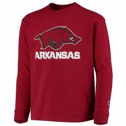 Youth Champion Cardinal Arkansas Razorbacks Lockup Long Sleeve T-Shirt -Champion shop unnamed file 8031
