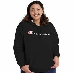 Plus Size Champion® Powerblend Fleece Hoodie Black -Champion shop unnamed file 810