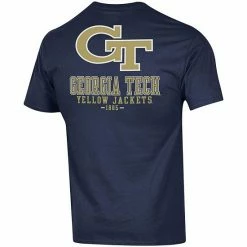 Men's Champion Navy Georgia Tech Yellow Jackets Stack 2-Hit T-Shirt -Champion shop unnamed file 8110