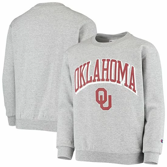 Youth Champion® Heathered Gray Oklahoma Sooners Powerblend Fleece Sweatshirt Youth Champion® Heathered Gray Oklahoma Sooners Powerblend Fleece Sweatshirt -Champion shop unnamed file 8167