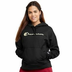 Women's Champion® Powerblend Fleece Hoodie Black -Champion shop unnamed file 821