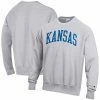 Men's Champion Heathered Gray Kansas Jayhawks Arch Reverse Weave Pullover Sweatshirt -Champion shop unnamed file 8253